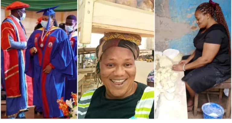 Single Mother Who Hawked on Streets to Sponsor Herself Celebrates As She Graduates With First Class
