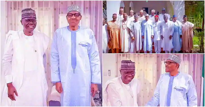 Governors elected under the platform of the APC and others have paid a visit to former President Muhammadu Buhari Former presidential spokesperson, Garba Shehu, confirmed the development through a post he shared on Twitter, accompanied by pictures On Monday, May 29, Buhari handover over power to President Bola Tinubu and headed to his hometown in Daura, Katsina state to dwell therein Read more: https://www.legit.ng/politics/1537395-breaking-photos-details-emerge-nigerian-governors-visit-buhari/ A few days after handing over the affairs of Nigeria to President Bola Ahmed Tinubu, former President Muhammadu Buhari received Nigerian governors at his residence in Daura, Katsina state. The former presidential spokesperson, Garba Shehu, made this known through a statement he shared on his Twitter page on Thursday, June 1st. Read more: https://www.legit.ng/politics/1537395-breaking-photos-details-emerge-nigerian-governors-visit-buhari/ Real reason why Nigerian governors visited Buhari According to Shehu, the governors visited the former president to show appreciation to him over his selfless service to the nation. Read more: https://www.legit.ng/politics/1537395-breaking-photos-details-emerge-nigerian-governors-visit-buhari/ In a tweet sighted by Legit.ng accompanied by photos, Shehu wrote, "Nigerian Governors Forum, NGF Visit Buhari, Thank him for Service to Nigeria. Read more: https://www.legit.ng/politics/1537395-breaking-photos-details-emerge-nigerian-governors-visit-buhari/ "As the former President Muhammadu Buhari settles in at home in Daura following his hand over power to Asiwaju Bola Ahmed Timubu as President, he continues to receive visits from different parts of the country, coming to thank him for serving the country and ending meritoriously. "The latest of these visitors were serving and former Governors under the auspices of the NGF, who praised his efforts in national development and wishing him a good rest. "The former President thanked the visitors for coming to him in Daura, reminding them that a big responsibility rests on their shoulders. Read more: https://www.legit.ng/politics/1537395-breaking-photos-details-emerge-nigerian-governors-visit-buhari/ “I thank you all from my heart. You have given me immense love for the past eight years. It is hard to think of any past Nigerian leader who has received such love,” saying that he remained eternally grateful to them all. "He urged them to get together to serve the country and its people, describing democracy as one of the nation’s greatest strengths. "Governors on the visit were Dapo Abiodun, Ogun State who represented Governor Abdulrahman AbdulRazak, the Chairman of the Nigerian Governors Forum; the Chairman of Progressive Governors and Governor Of Imo State, Hope Uzodinma, the Chairman of the Northern Governors Forum, Gombe State’s Inuwa Yahaya, the host governor, Katsina State’s Dr Dikko Radda, Lagos State, Babajide Sanyaolu, Bauchi State, Bala Mohammed and Nassarawa Abdullahi Sule. Read more: https://www.legit.ng/politics/1537395-breaking-photos-details-emerge-nigerian-governors-visit-buhari/ "In attendance were the former governors of Kebbi, Abubakar Atiku Bagudu, Niger, Abubakar Sani Bello, Jigawa, Badaru Abubakar and Kano, Dr. Abdullahi Umar Ganduje, Plateau, Simon Bako Lalong as well as the Deputy Governor of Kano State, Aminu AbdulSalam." Read more: https://www.legit.ng/politics/1537395-breaking-photos-details-emerge-nigerian-governors-visit-buhari/ Video of Buhari taking a walk at his residence in Daura emerges, generates reactions Three days after handing over power to President Bola Ahmed Tinubu at Eagles Square, Abuja, the immediate past President Muhammadu Buhari, was seen in a video taking a walk at his residence in Daura, Katsina state. Read more: https://www.legit.ng/politics/1537395-breaking-photos-details-emerge-nigerian-governors-visit-buhari/ Buhari Sallau, one of the aides of the former President, shared the video on his Facebook page on Thursday, June 1. Recall that Buhari and his wife, Aisha, returned to his hometown, Daura, after Tinubu’s inauguration on Monday, May 29. Tinubu asked to probe Buhari for alleged illegal withdrawal of funds from CBN The Socio-Economic Rights and Accountability Project (SERAP) has urged President Bola Ahmed Tinubu, to probe the immediate past President, Muhammadu Buhari, for allegedly withdrawing funds from the Central Bank of Nigeria (CBN) Read more: https://www.legit.ng/politics/1537395-breaking-photos-details-emerge-nigerian-governors-visit-buhari/ SERAP called on President Tinubu to name and shame and also bring all those involved in the illegal withdrawal from the apex bank to justice. The advocacy group stated these on Thursday, June 1 via its Twitter handle @SERAPNigeria. Read more: https://www.legit.ng/politics/1537395-breaking-photos-details-emerge-nigerian-governors-visit-buhari/