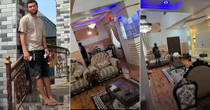 "Finer Than Obi Cubana's House": Nigerian Man Erects Classy Mansion, Video of Interior Stuns Many