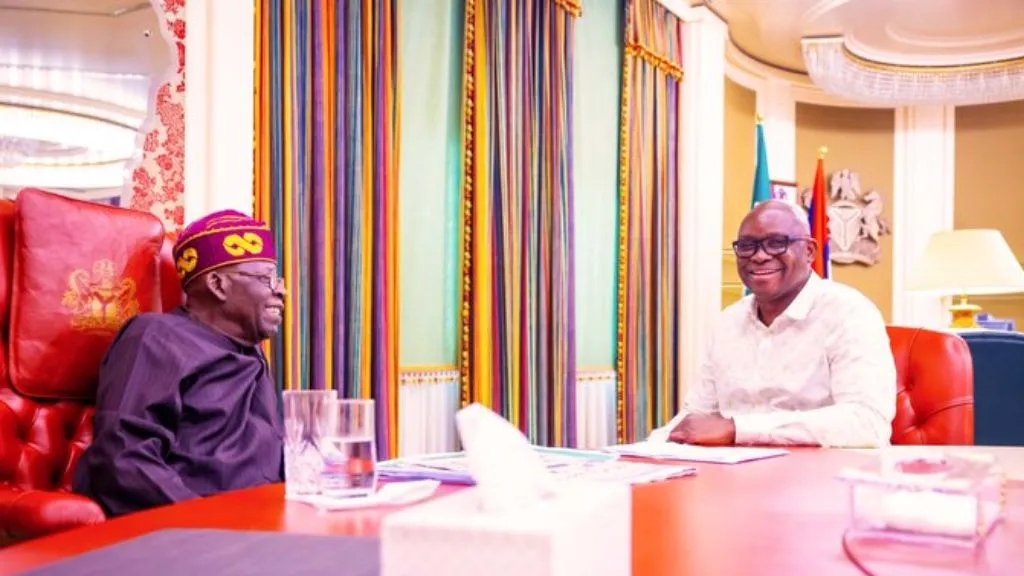 Tinubu holds closed-door meeting with former Ekiti governor Fayose in Abuja (Photos)