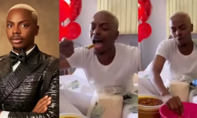 Enioluwa delighted as friends present him with cooked beans and garri surprise on his birthday (Video)