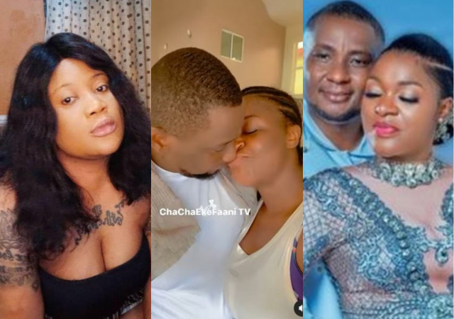 “I no wan hear anything again o” – Esther Nwachukwu reacts as Chacha Eke and hubby, Austin lock lips in new video