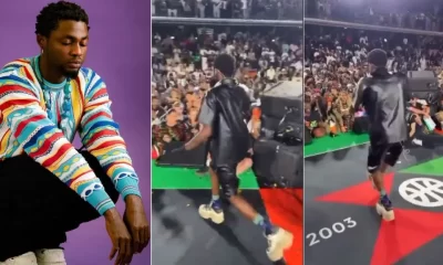 “I feel sorry for him” – Oyinbo crowd stare as Omah Lay performs soso, they refused to sing (Video)