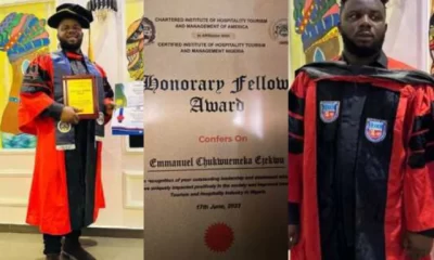 “I Don Collect My Own”- Sabinus gets honorary degree, shows off certificate