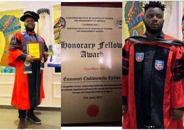 “I Don Collect My Own”- Sabinus gets honorary degree, shows off certificate